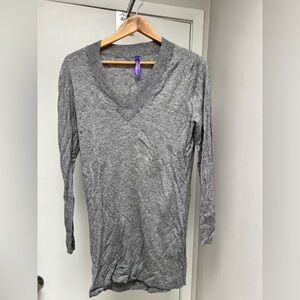 Seraphine Maternity Sweater- grey v neck